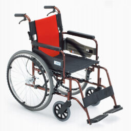 日本品牌 Miki RD49JL-24 手推輪椅，白色背景紅色座椅。