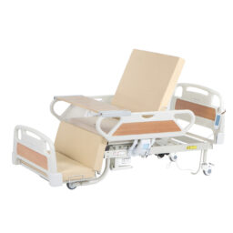 [ 輪椅王 ] WZB-6B 四功能電動護理床，附輪子和座椅。